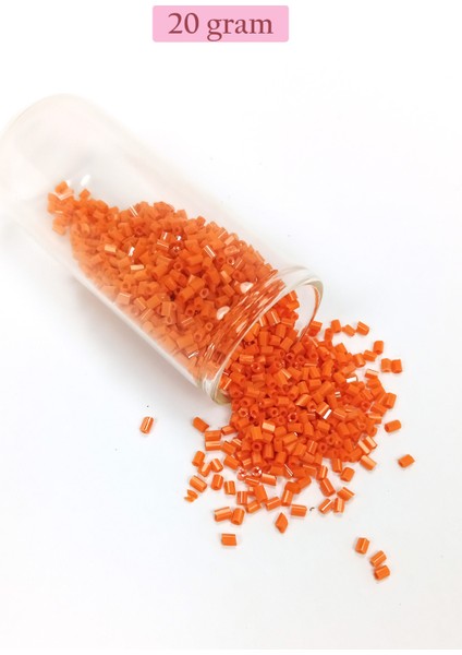 Kesme Cam Boncuk 2mm - 20 Gram - Turuncu -bnc305