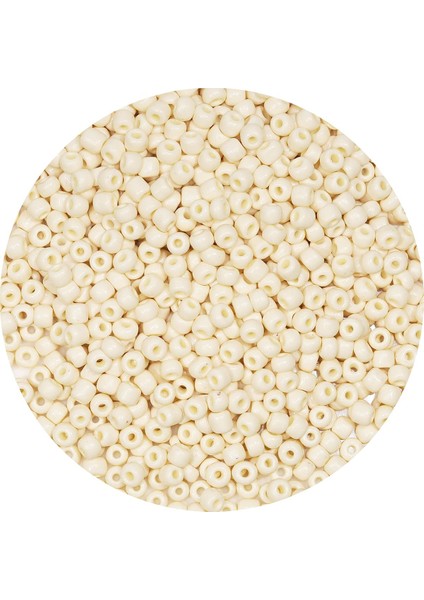 Beyaz Renk 4 mm Yaklaşık 660 Adet / 60 Gram Cam Boncuk Oya Yazma Bileklik Ve Kolye