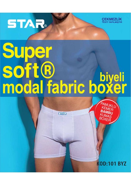 3 Lü Erkek Modal Pamuklu Kemer Biyeli Boxer