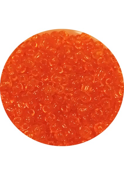 Dökme Cam Kum Boncuk (11/0) 2 mm - 20 Gram - Şeffaf Turuncu - Bnc016