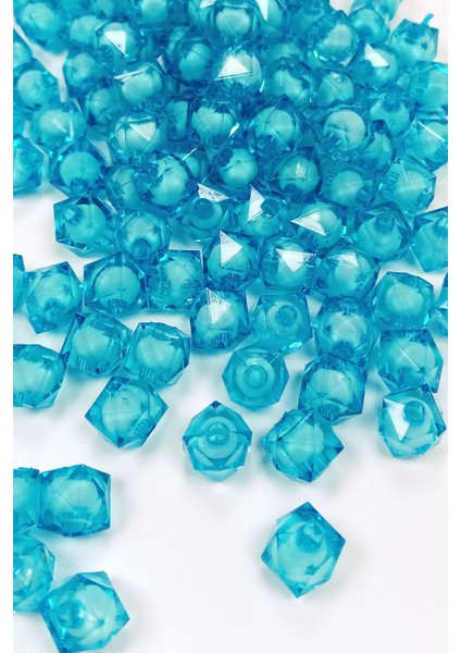 Küp Boncuk Içten Boncuklu Bileklik Çanta Boncuğu 10 mm 50 Gr Gök Mavi - Bnc449