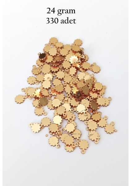Oya Abiye Bileklik Kolye Pleksi Metalik Plastik Pul Altın Renk 24 Gram 330 Adet - Bnc534