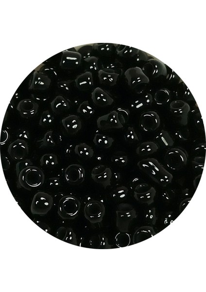 Dökme Cam Kum Boncuk (8/0) 3 mm - 20 Gram - Parlak Siyah - Bnc170