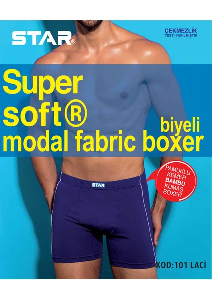 3 Lü Erkek Modal Pamuklu Kemer Biyeli Boxer