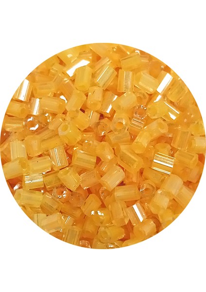 Kesme Cam Boncuk 2mm - 60 Gram - Şeffaf Koyu Sarı - Bnc361