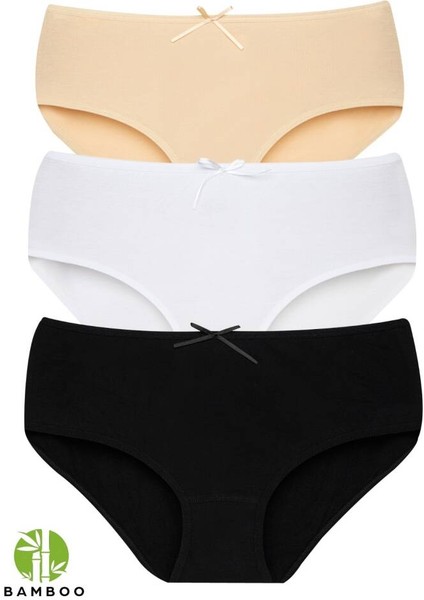 Kadın 3 Lü Asorti Organik Bambu Bato Külot
