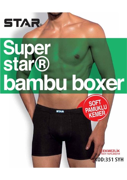 3 Lü Erkek Organik Bambu Pamuklu Kemer Boxer