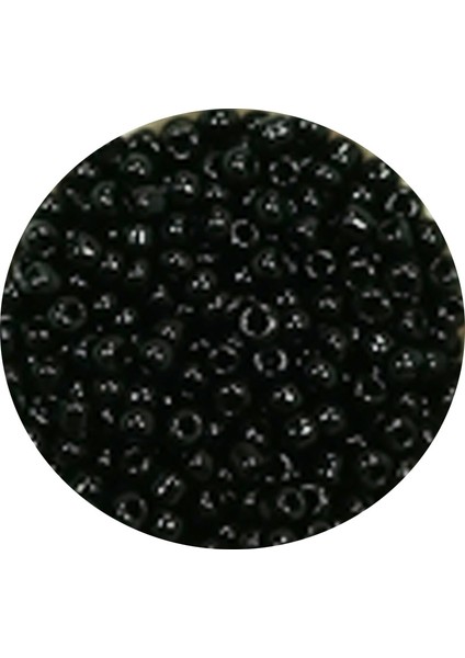 Dökme Cam Kum Boncuk (11/0) 2 mm - 60 Gram - Siyah - Bnc045
