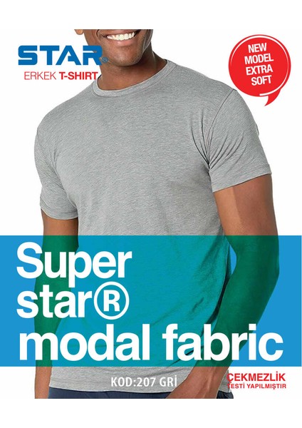 3 Lü Erkek Modal Sıfır Yaka Kısakol Basic T-Shirt