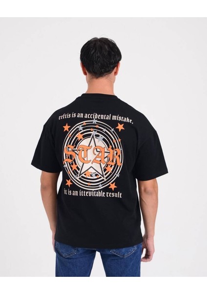 Erkek Oversize Dart Logolu T-Shirt
