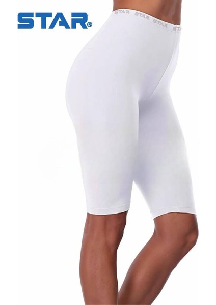 Kadın Beyaz Organik Bambu Diz Üstü Kısa Tayt fiyatları