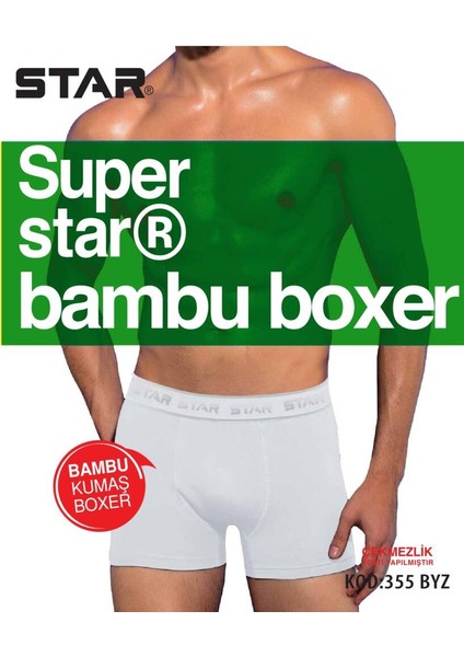 3 Lü Erkek Organik Bambu Beli Kemerli Boxer
