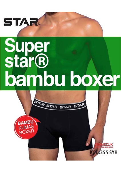 3 Lü Erkek Organik Bambu Beli Kemerli Boxer