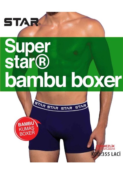 3 Lü Erkek Organik Bambu Beli Kemerli Boxer