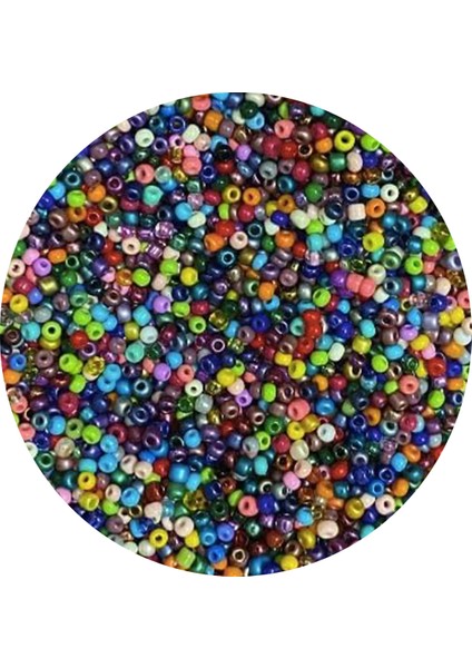 Karışık Renk 4 mm Yaklaşık 660 Adet / 60 Gram Cam Boncuk Oya Yazma Bileklik Ve Kolye