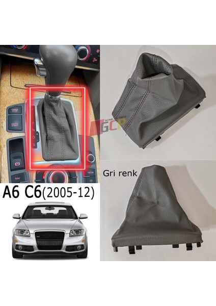Audi A6 Vites Körüğü Gri- A6 C7 Otomatik Vites Deri Körük
