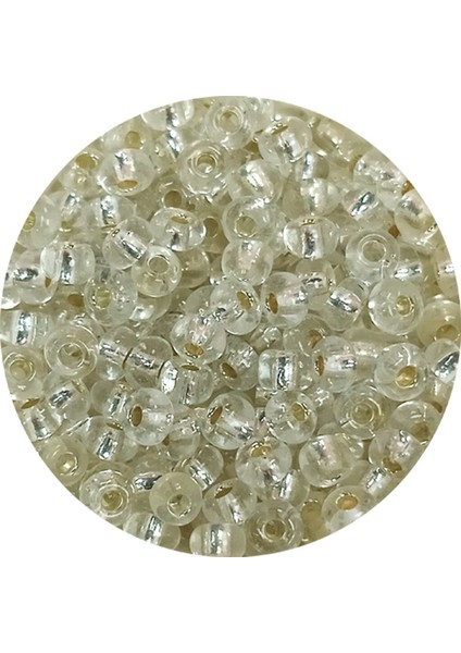 Dökme Cam Kum Boncuk (8/0) 3 mm - 60 Gram - Şeffaf Beyaz - Bnc197