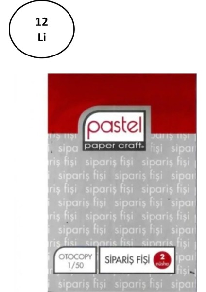 Pastel Otokopili Sipariş Fişi Küçük Boy 1/50 12 Adet