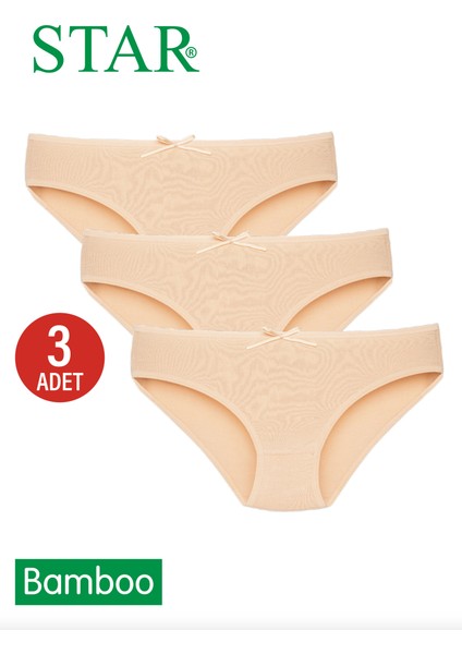 Kadın 3 Lü Ten Organik Bambu Bikini Külot