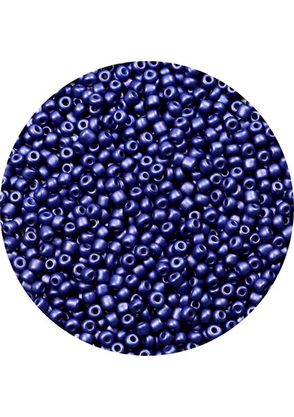 Lacivert Renk 4 mm Yaklaşık 1100 Adet / 100 Gram Cam Boncuk Oya Yazma Bileklik Ve Kolye