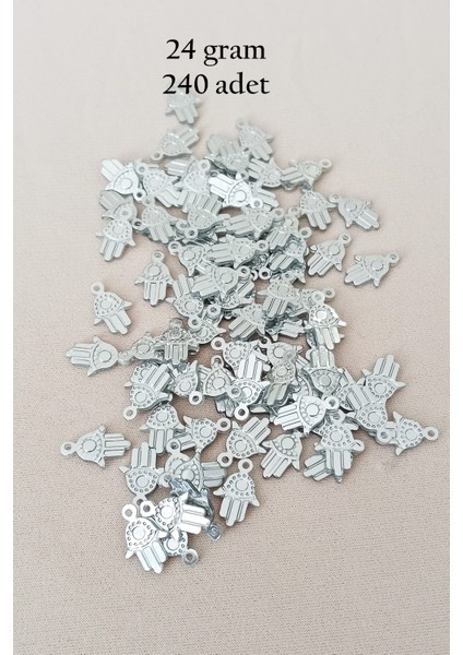 Oya Abiye Bileklik Kolye Pleksi Metalik Plastik Pul Gümüş Renk 24 Gram 240 Adet - Bnc586