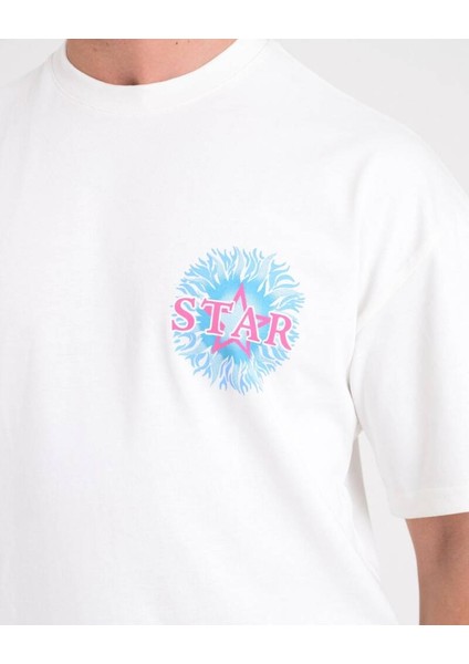 Erkek Oversize Alev Baskılı T-Shirt