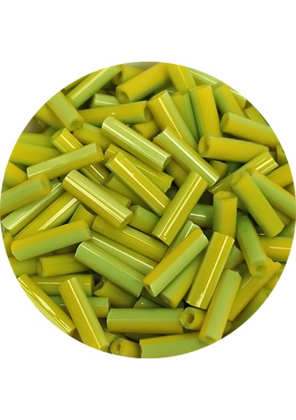 Uzun Boru Kesme Boncuk Çap 2mm Uzunluk 10 mm - 20 Gram - Yeşil - Bnc243