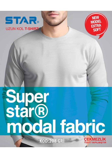 Erkek Modal Uzun Kol Sıfır Yaka T-Shirt