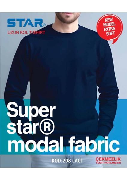 Erkek Modal Uzun Kol Sıfır Yaka T-Shirt modelleri