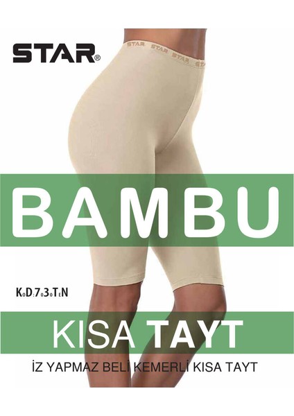 3 Lü Bambu Kadın Diz Üstü Kısa Tayt modelleri