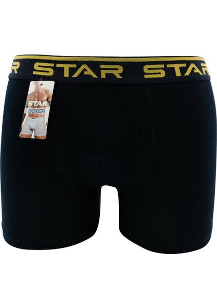 Erkek Siyah Beli Kemerli Lycralı Boxer