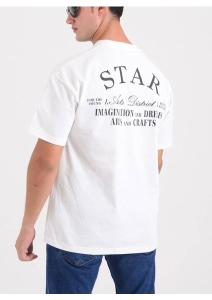 Erkek Oversize Arkası Yazılı T-Shirt