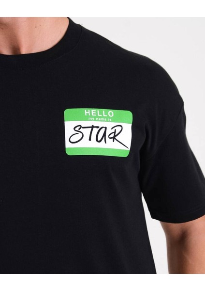 Erkek Oversize Hello Star Baskılı T-Shirt fiyatları
