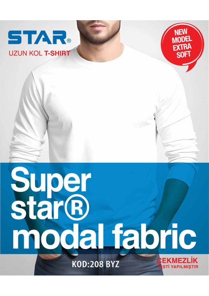 Erkek Modal Uzun Kol Sıfır Yaka T-Shirt