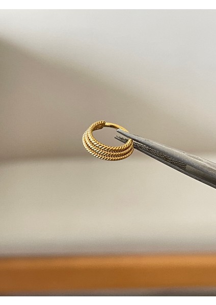 316 L Cerrahi Çelik 3 Sıra Burgu Modeli Halka Piercing Kıkırdak Helix Tragus Piercingi