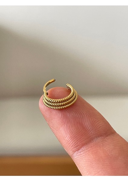 316 L Cerrahi Çelik 3 Sıra Burgu Modeli Halka Piercing Kıkırdak Helix Tragus Piercingi modelleri