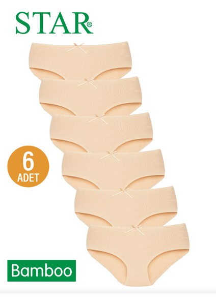 Kadın 6 Lı Ten Organik Bambu Bato Külot