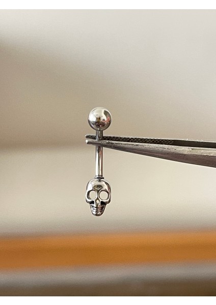 316 L Cerrahi Çelik Kuru Kafa Modeli Göbek Piercingi