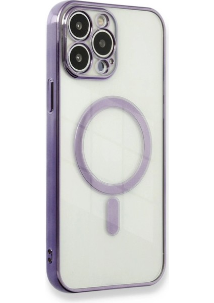 Iphone 13 Pro Kılıf Magneticsafe Lazer Silikon - Mor Dpmah
