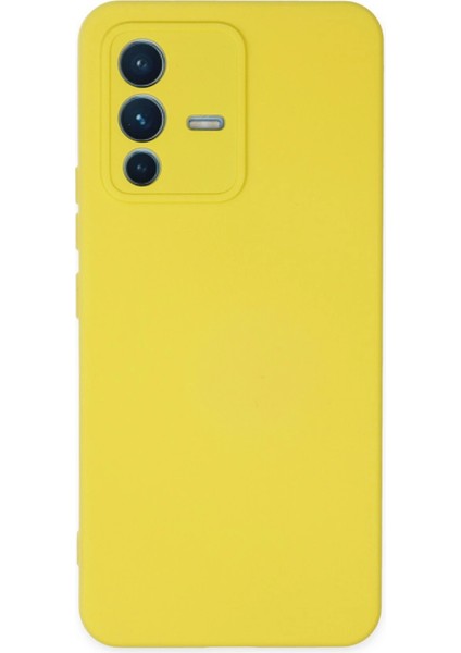 Vivo V23 5g Kılıf Nano Içi Kadife Silikon - Sarı Dpmah