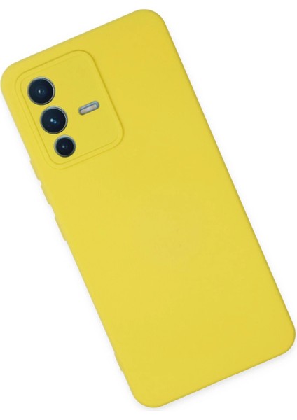Vivo V23 5g Kılıf Nano Içi Kadife Silikon - Sarı Dpmah