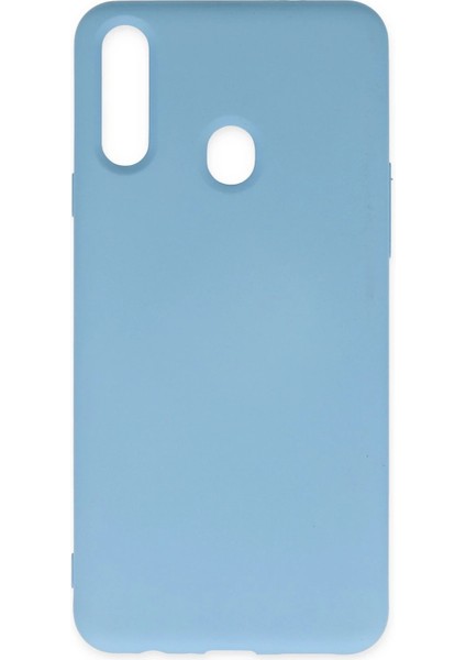 Samsung Galaxy A20S Kılıf Nano Içi Kadife Silikon - Mavi Dpmah
