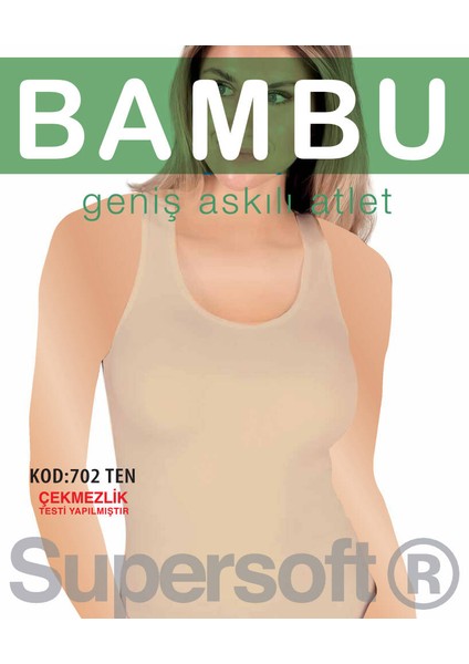 3 Lü Kadın Bambu Geniş Askılı Atlet
