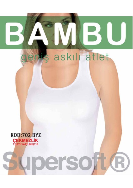 3 Lü Kadın Bambu Geniş Askılı Atlet
