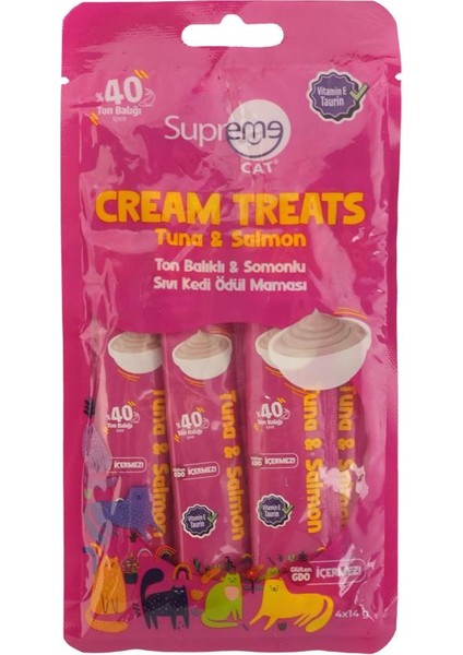 Sıvı Kedi Ödül Maması Ton Balıklı & Somonlu 4X14 gr