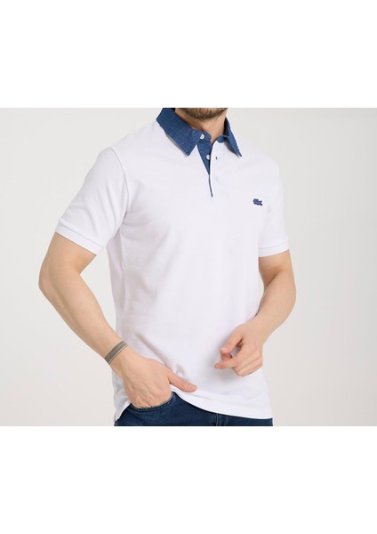 Polo Mono Yaka Beyaz Regular Fit