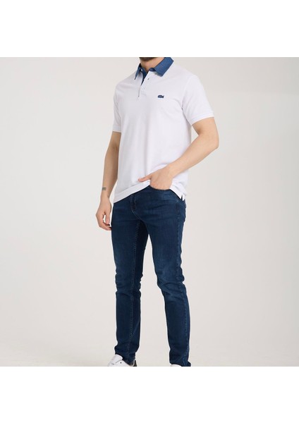 Polo Mono Yaka Beyaz Regular Fit