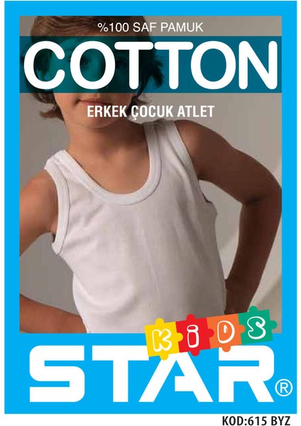 3 Lü Erkek Çocuk Saf Pamuk Atlet