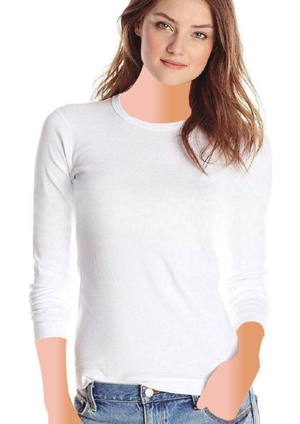Kadın Modal Uzunkol Sıfır Yaka T-Shirt