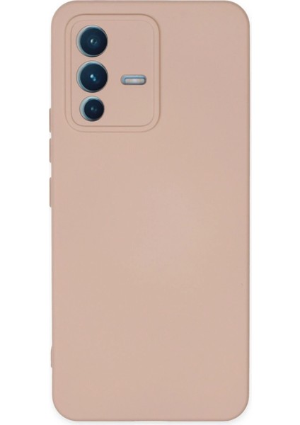 Vivo V23 5g Kılıf Nano Içi Kadife Silikon - Pudra Dpmah